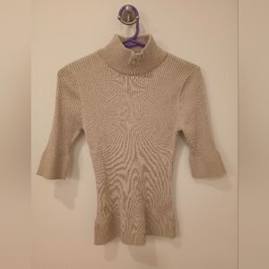 DKNY half sleeve ribbed mock neck